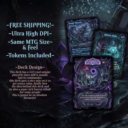 Horror Tribal Theme / Captain N'ghathrod Commander Deck / Premium Paper Proxy Deck / 110 cards + tokens / Horror Mill Theme Bracket 4 EDH Magic Deck