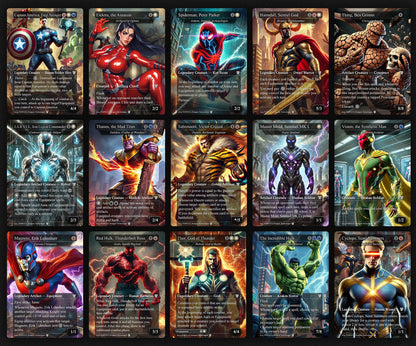 M.a.r.v.e.l vs M.o.r.t.a.l. K.o.m.b.a.t, D.u.e.l Decks, 2 EDH Decks, K.e.n.r.i.t.h. the R.e.t.u.r.n.e.d K.i.n.g. vs C.a.p.t.a.i.n A.m.e.r.i.c.a EDH Deck, 216 Total Proxy Cards