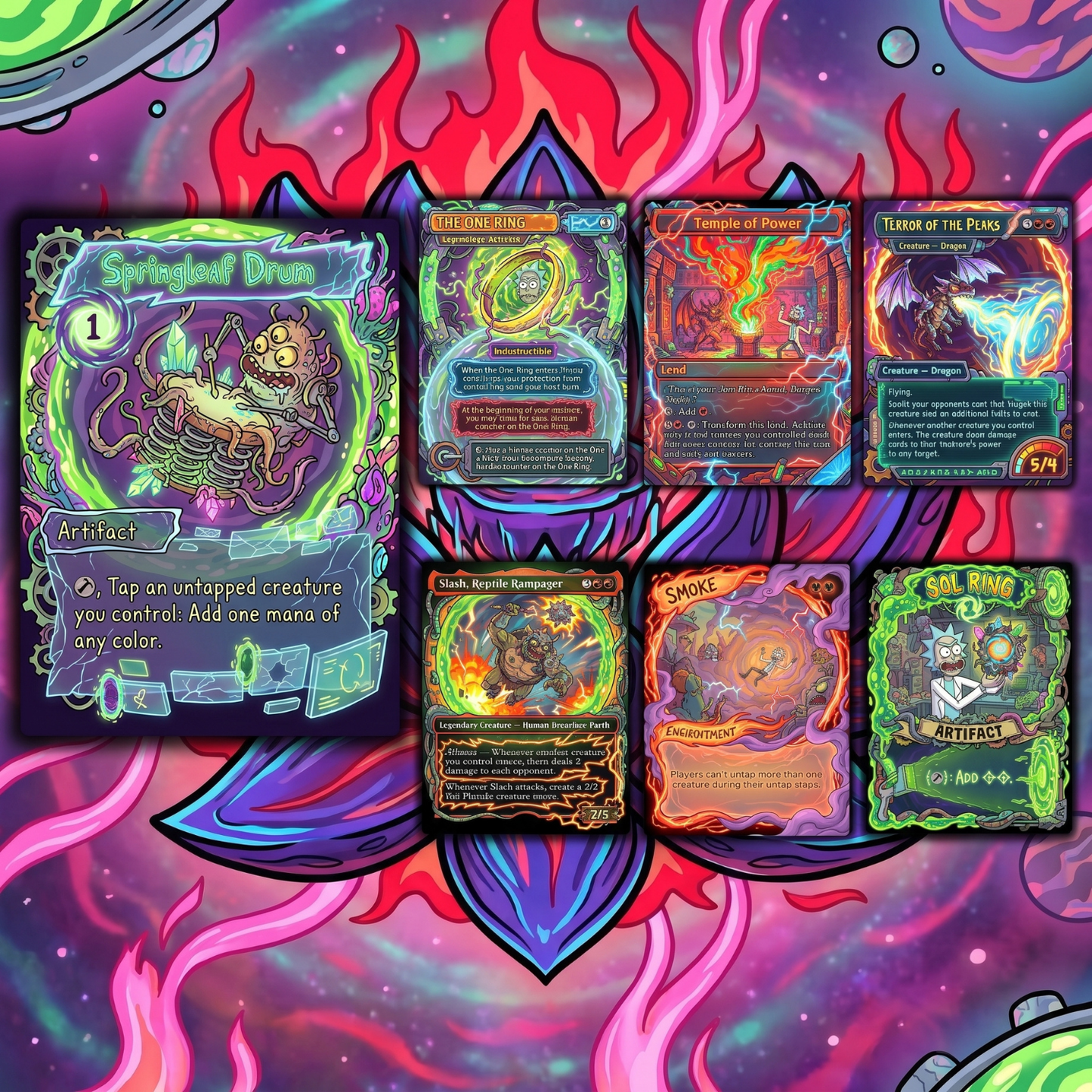 Rick and Morty Theme / Nekusar, the Mindrazer Commander Deck / Premium Paper Proxy Deck / 120 cards + tokens / Wheel Control Theme Bracket 4 EDH Magic Deck