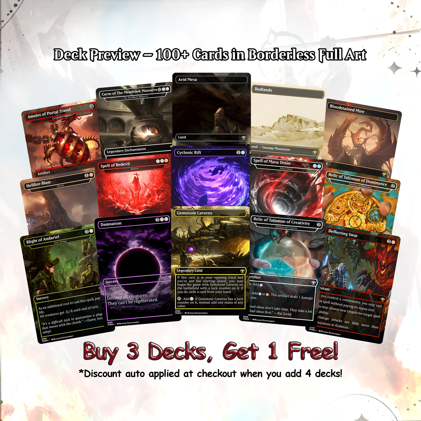 Diablo Themed Commander Deck Proxies, Demon Tribal/Reanimation, High Quality Custom Card Proxy