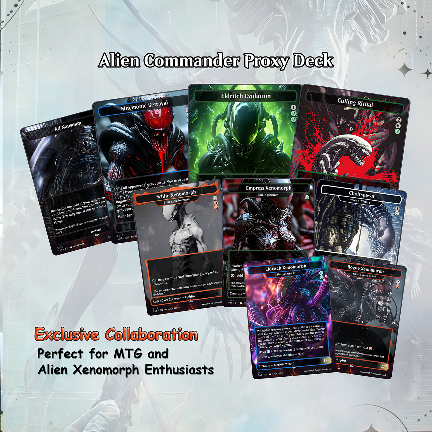 Alien Commander cEDH Deck - Alien Commander Magic Commander - Magic Proxy Deck with 170+ Unique Cards - Custom Cards MTG Proxy for Casual Play