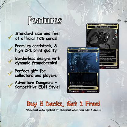 Alien Commander cEDH Deck - Alien Commander Magic Commander - Magic Proxy Deck with 170+ Unique Cards - Custom Cards MTG Proxy for Casual Play