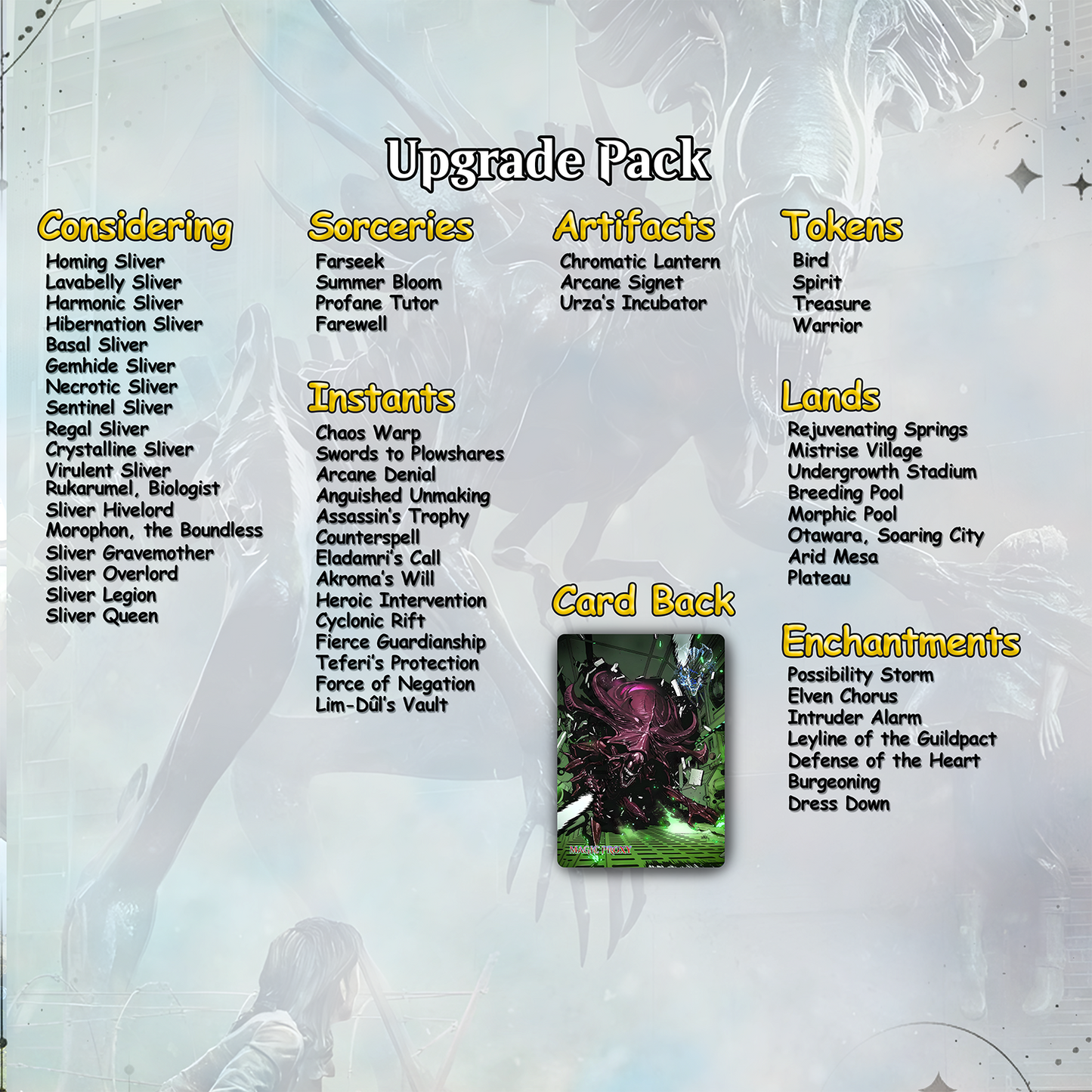 Alien Commander cEDH Deck - Alien Commander Magic Commander - Magic Proxy Deck with 170+ Unique Cards - Custom Cards MTG Proxy for Casual Play