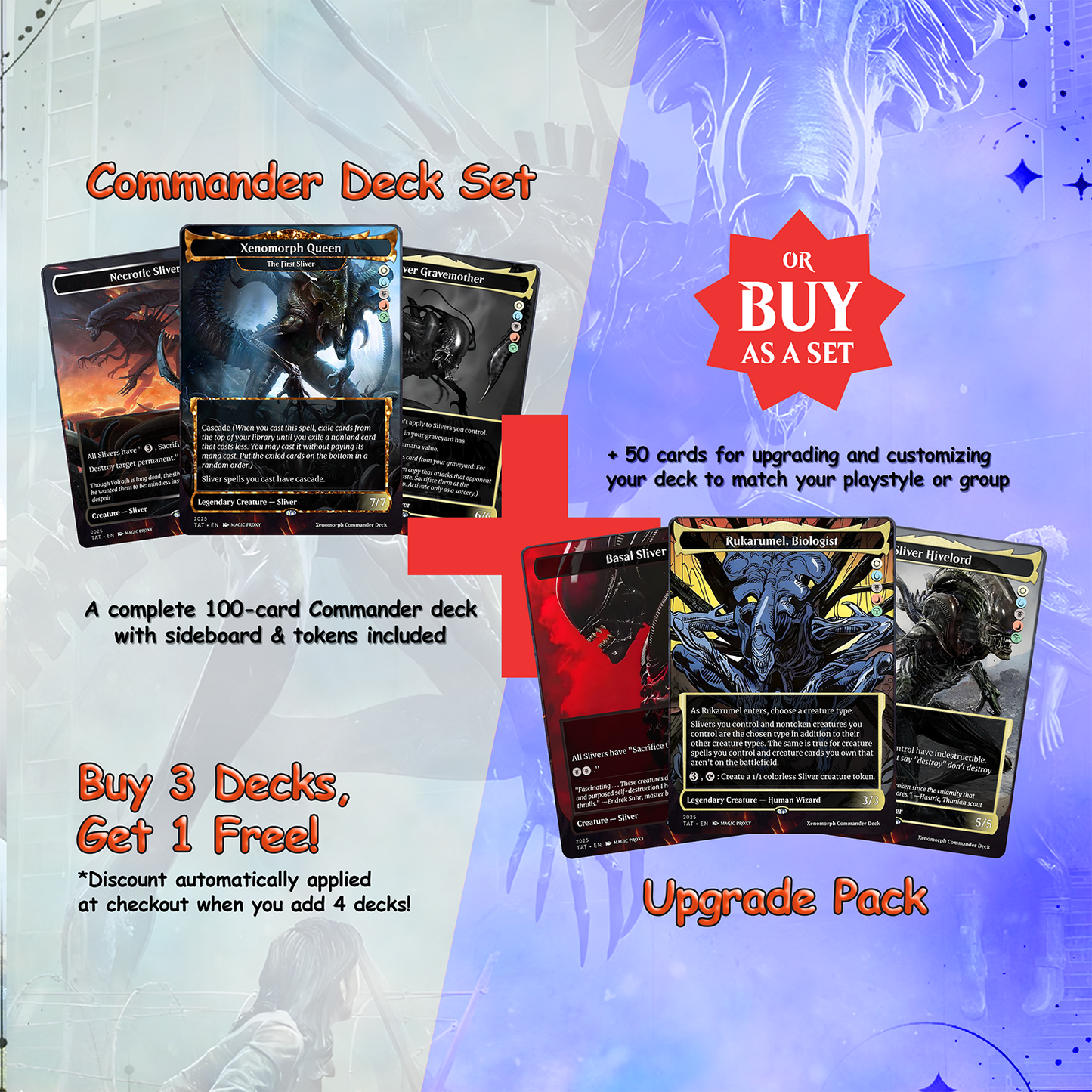Alien Commander cEDH Deck - Alien Commander Magic Commander - Magic Proxy Deck with 170+ Unique Cards - Custom Cards MTG Proxy for Casual Play