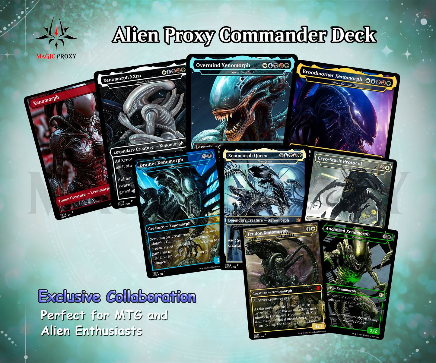 Alien Commander cEDH Deck - Alien Commander Magic Commander - Magic Proxy Deck with 170+ Unique Cards - Custom Cards MTG Proxy for Casual Play
