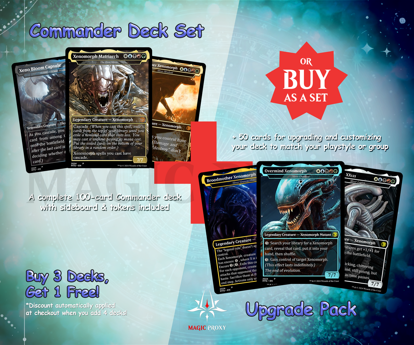 Alien Commander cEDH Deck - Alien Commander Magic Commander - Magic Proxy Deck with 170+ Unique Cards - Custom Cards MTG Proxy for Casual Play