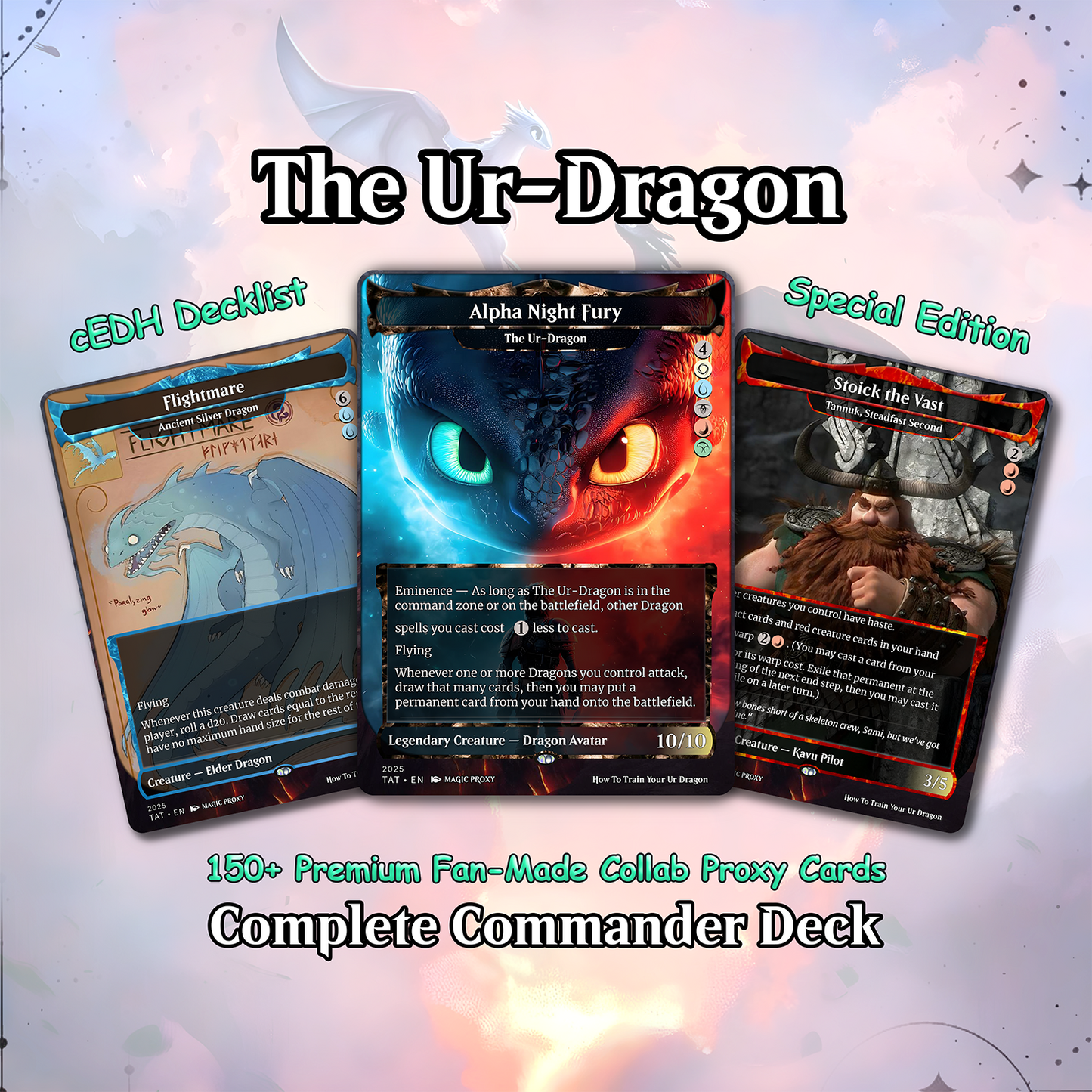 How to Train Your Dragon Commander cEDH Deck - How to Train Your Dragon Commander Magic Commander - Magic Proxy Deck with 150+ Unique Cards - Custom Cards MTG Proxy for Casual Play