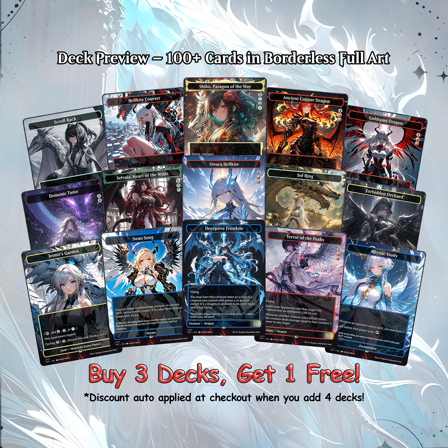 The Ur Dragon Commander cEDH Deck - The Ur Dragon Commander Magic Commander - Magic Proxy Deck with 150+ Unique Cards - Custom Cards MTG Proxy for Casual Play