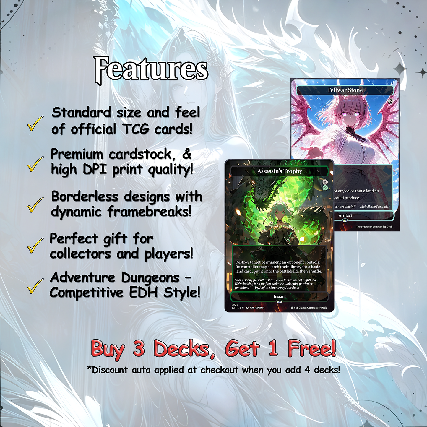 The Ur Dragon Commander cEDH Deck - The Ur Dragon Commander Magic Commander - Magic Proxy Deck with 150+ Unique Cards - Custom Cards MTG Proxy for Casual Play