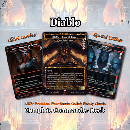 Diablo Commander cEDH Deck - Diablo Commander Magic Commander - Magic Proxy Deck with 170+ Unique Cards - Custom Cards MTG Proxy for Casual Play