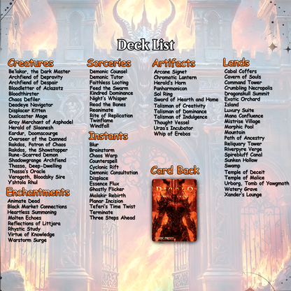 Diablo Commander cEDH Deck - Diablo Commander Magic Commander - Magic Proxy Deck with 170+ Unique Cards - Custom Cards MTG Proxy for Casual Play