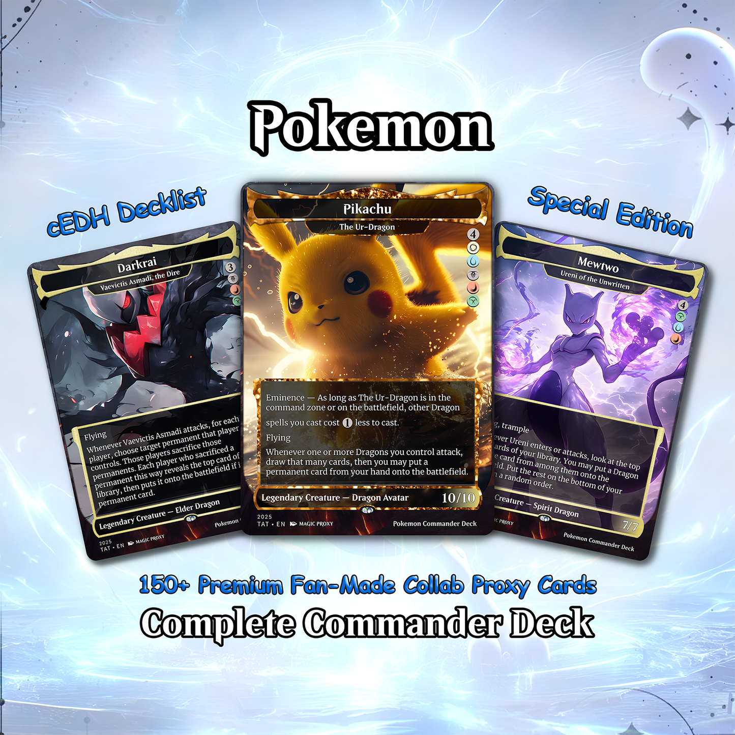P.o.k.e.m.o.n Commander cEDH Deck - P.o.k.e.m.o.n Commander Magic Commander - Magic Proxy Deck with 160+ Unique Cards - Custom Cards MTG Proxy for Casual Play