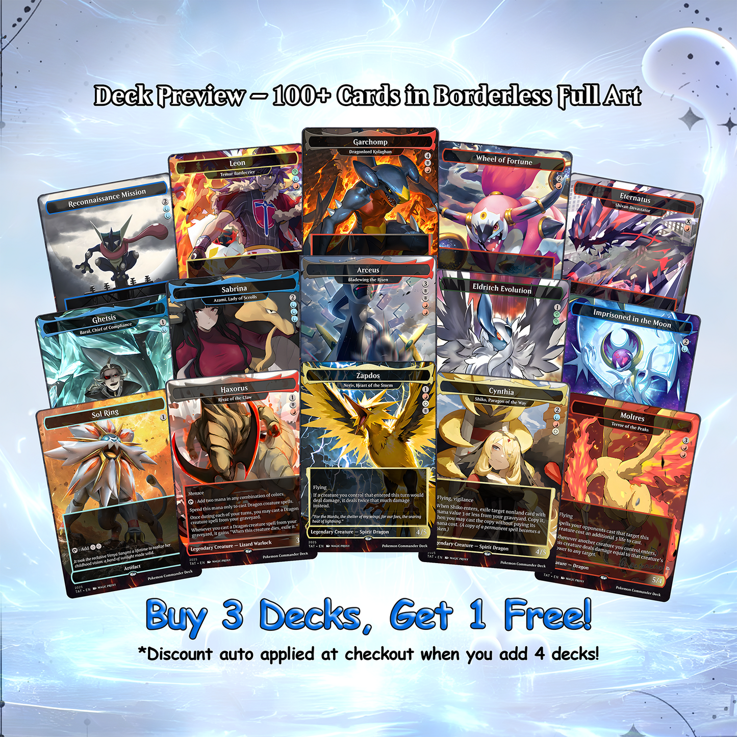 P.o.k.e.m.o.n Commander cEDH Deck - P.o.k.e.m.o.n Commander Magic Commander - Magic Proxy Deck with 160+ Unique Cards - Custom Cards MTG Proxy for Casual Play