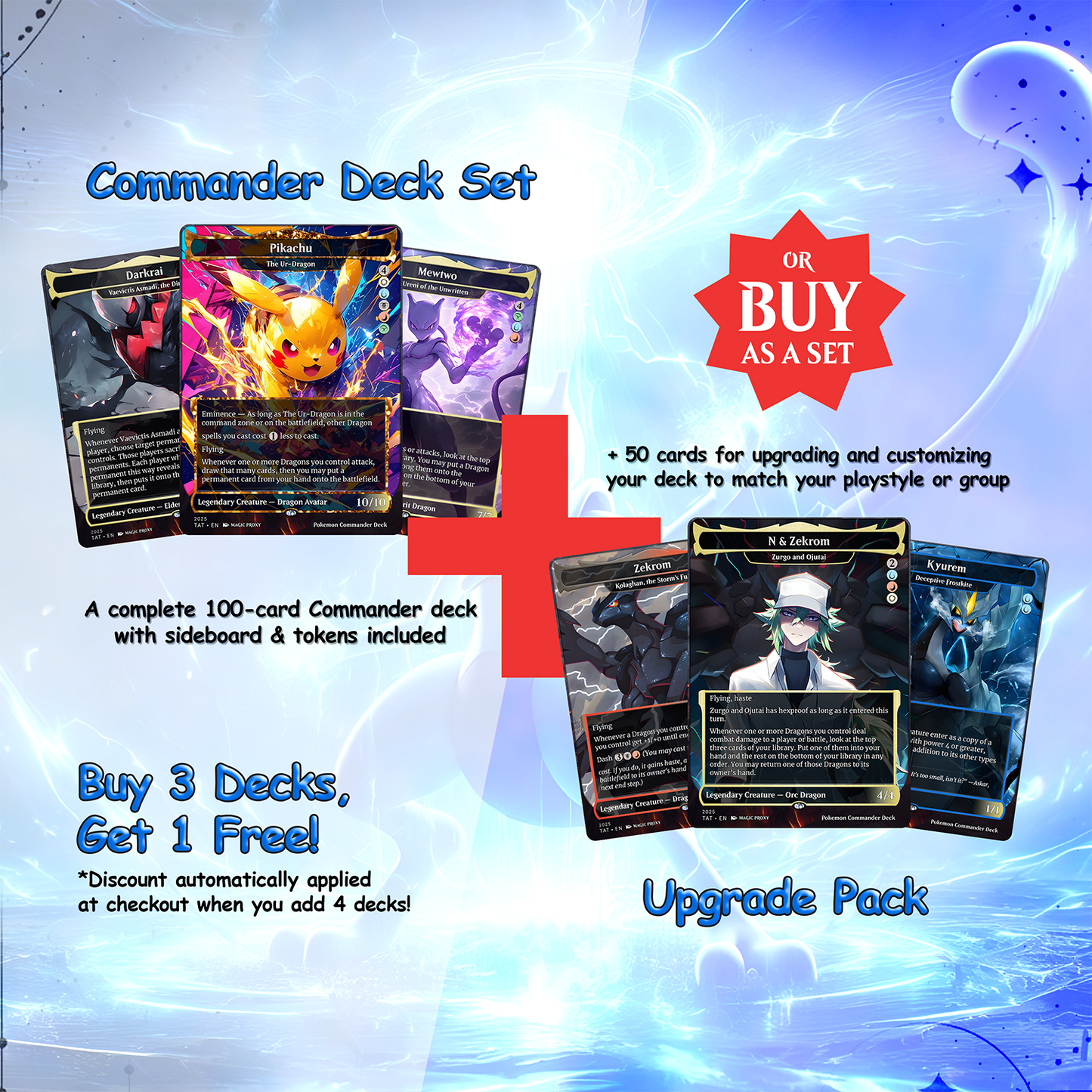 P.o.k.e.m.o.n Commander cEDH Deck - P.o.k.e.m.o.n Commander Magic Commander - Magic Proxy Deck with 160+ Unique Cards - Custom Cards MTG Proxy for Casual Play