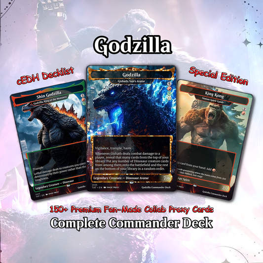 Godzilla Commander cEDH Deck - Godzilla  Commander Magic Commander - Magic Proxy Deck with 170+ Unique Cards - Custom Cards MTG Proxy for Casual Play