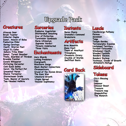 Godzilla Commander cEDH Deck - Godzilla  Commander Magic Commander - Magic Proxy Deck with 170+ Unique Cards - Custom Cards MTG Proxy for Casual Play