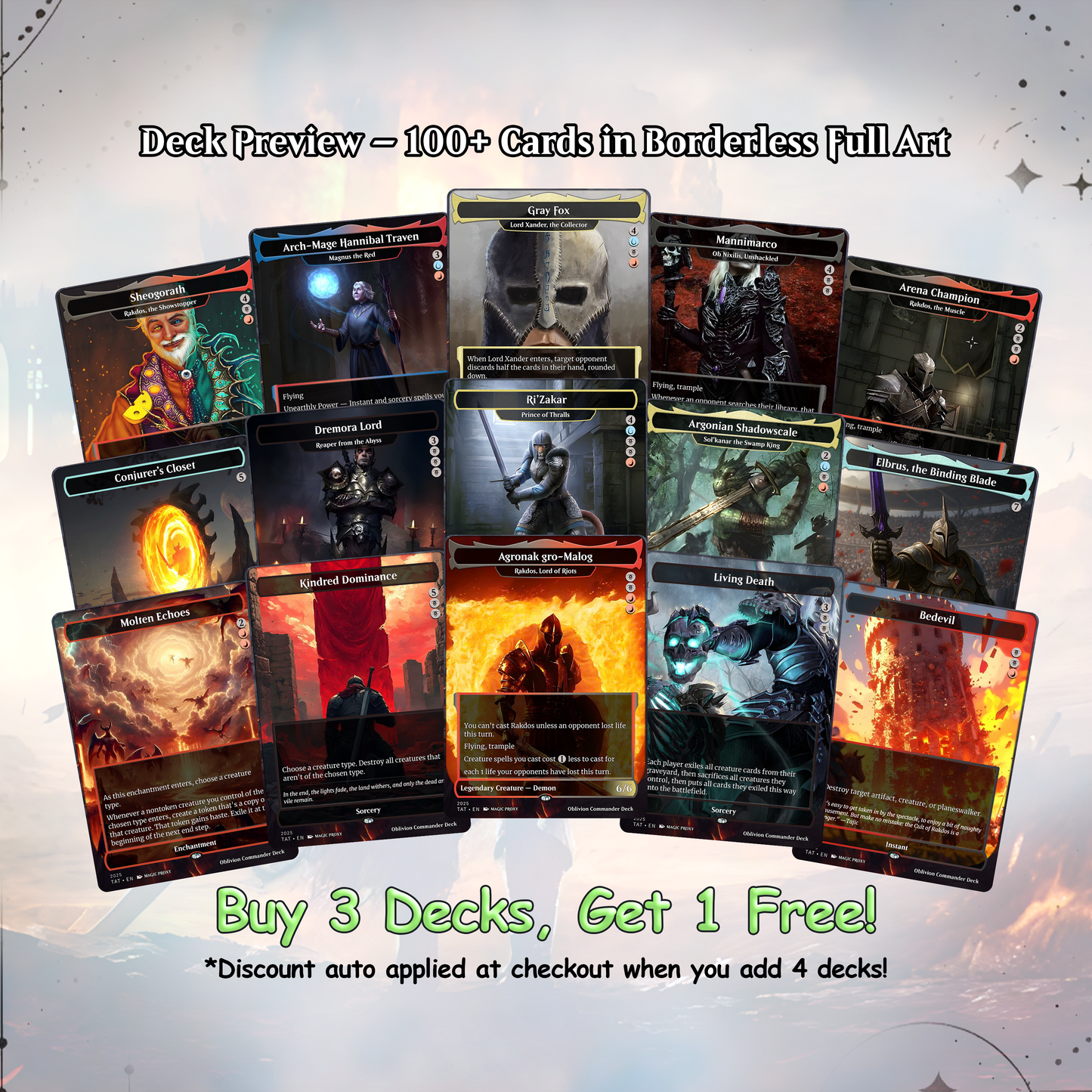 Oblivion Commander cEDH Deck - Oblivion Commander Magic Commander - Magic Proxy Deck with 150+ Unique Cards - Custom Cards MTG Proxy for Casual Play