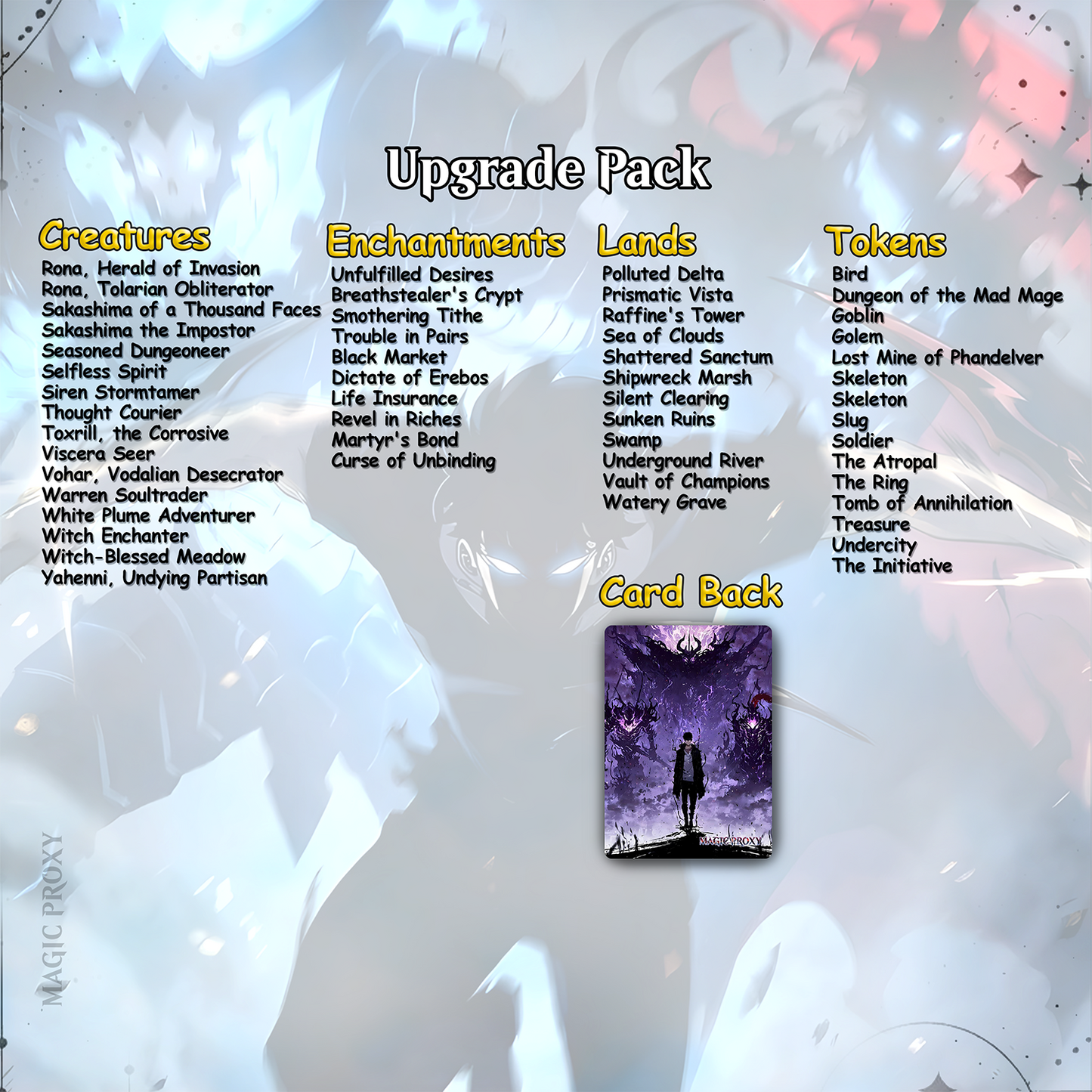 Solo Leveling cEDH Deck - Solo Leveling Magic Commander - Magic Proxy Deck with 170+ Unique Cards - Custom Cards MTG Proxy for Casual Play